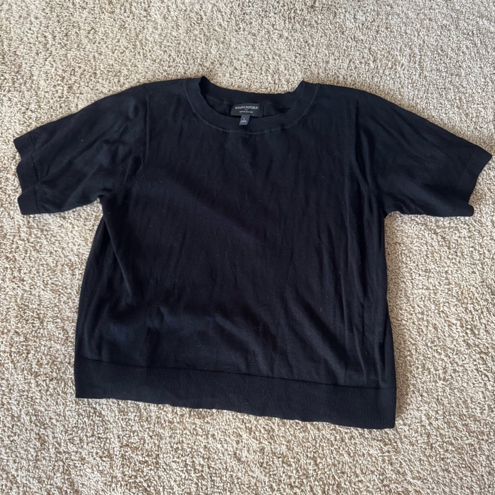 Banana Republic Black Short Sleeve Sweater
